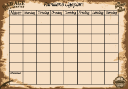 Brun/beige familie planlægningstavle - Ugekalender 